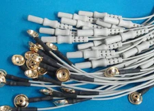 10pcs Din 1.5mm Gold-plated Copper Cap Electrodes Sleep Brain EEG Cables