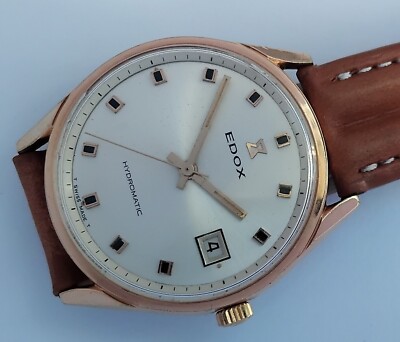 25 JEWELS SWISS MADE EDOX HYDROMATIC MEN'S VINTAGE AUTOMATIC  UK