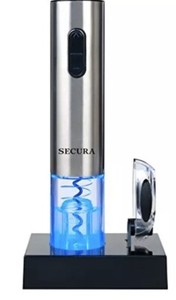 Secura Electric Wine Opener Model:SWO-3N~ Opener Foil Cutter & Rechargeable Base