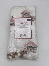 NEW Pottery Barn Kids Heritage Brown Santa Crib Fitted Sheet, Flannel, Christmas