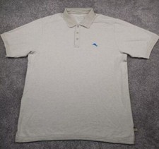 Tommy Bahama Island Zone Polo Shirt Mens Large Beige Supima Cotton Golf Beach