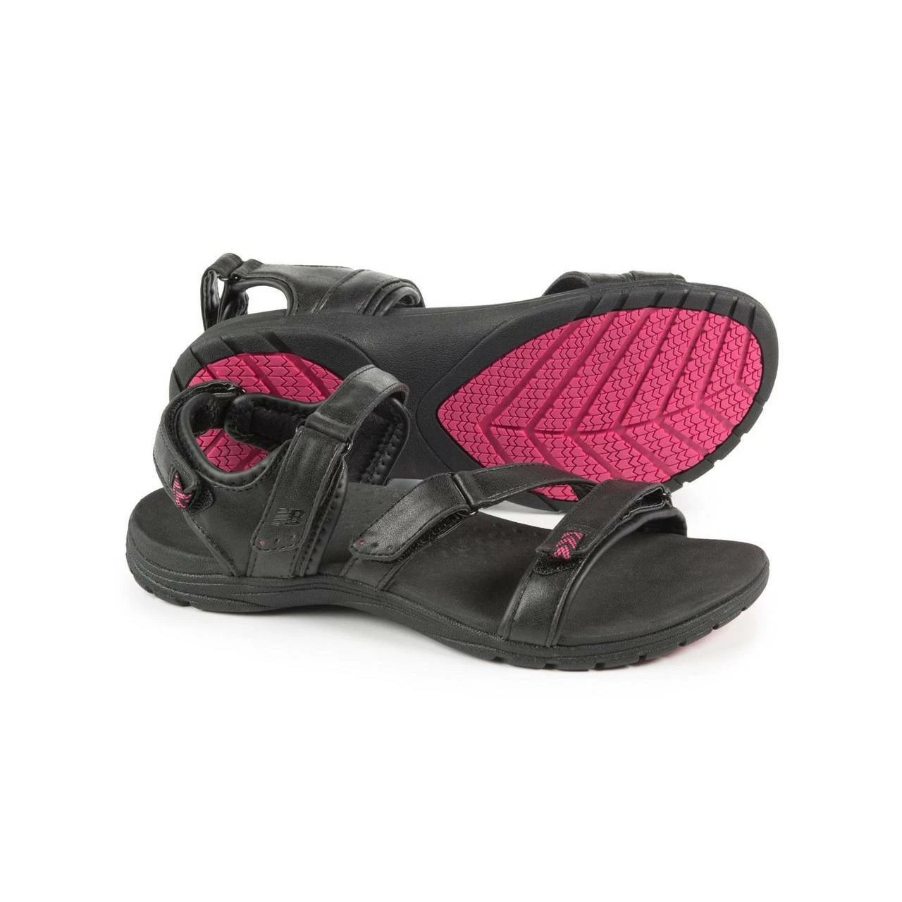 Sandali sportivi New Balance Maya in pelle nera e rosa taglie 7 o 8