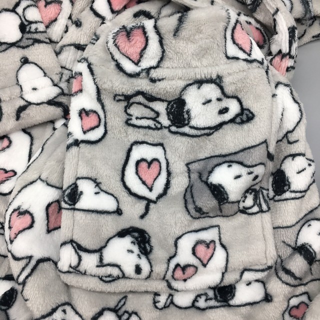 Peanuts/snoopy Berkshire Bathrobe 100 Polyester S/m LT Gray Dated 2020