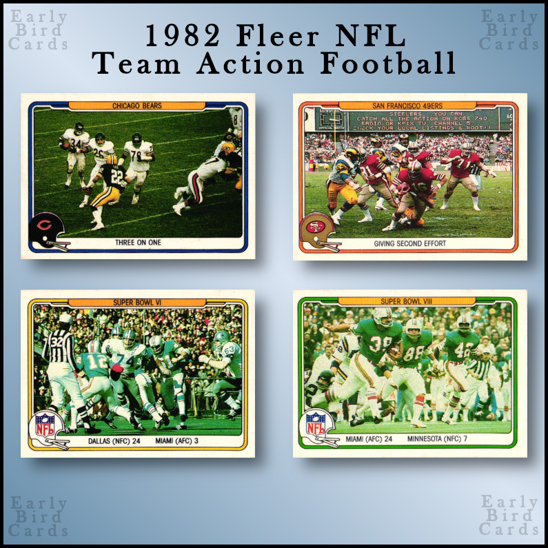 1982 Fleer NFL Team Action Football (1-88) / Pick Your Cards / Buy4+ Save30%