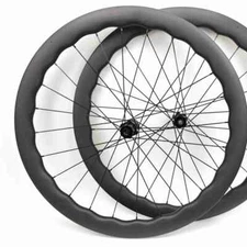 700C Gravel Road Bike Carbon Wave Wheelset Tubeless Center Lock 6 Bolts Hubs