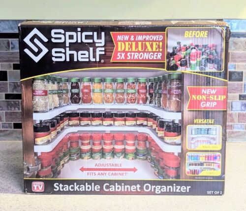 Spicy Shelf Deluxe Expandable Spice Rack, Stackable Cabinet & Pantry Organizer