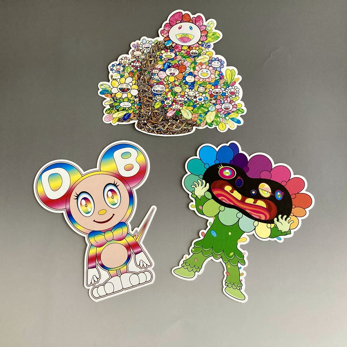 Set of 3!TAKASHI MURAKAMI Die Cut Postcard MONONOKE KYOTO Mr