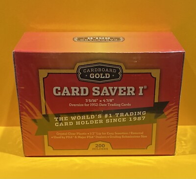 200 CARDBOARD GOLD CARD SAVER 1 CARD HOLDERS PSA GRADING SIZE (BRAND NEW)