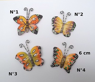 Aimants Décoratifs Papillons En Métal Multicolores - Lot G-T1 Style Campagne