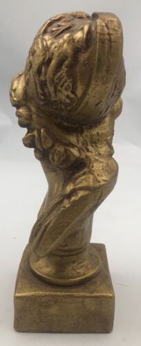 Vintage Bronzed Ajax Sculpture Mennelaus King of Sparta Bust Painted 9” - Picture 3 of 8