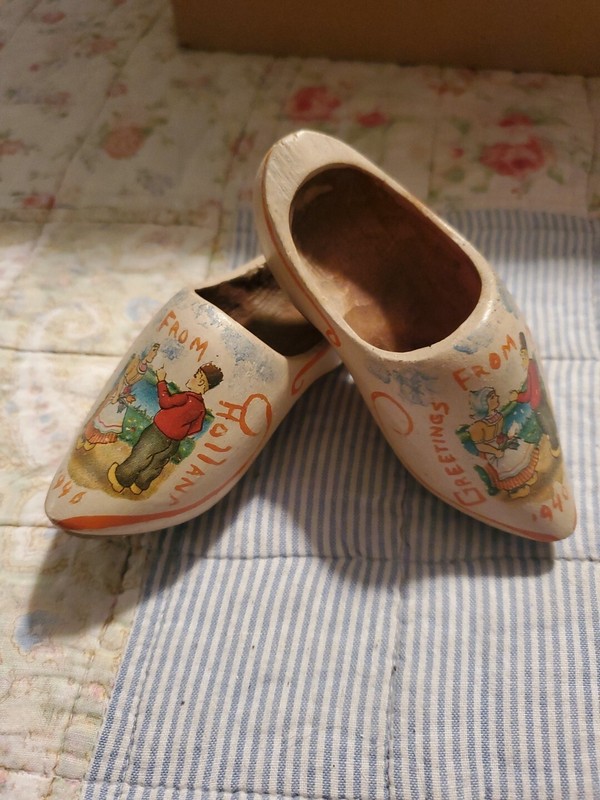1940s Vintage Souvenir Wooden Shoes