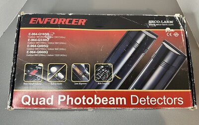 Seco-Larm Enforcer Quad Photobeam Detectors, 495-990 Ft. Range E-964-Q495Q Read*