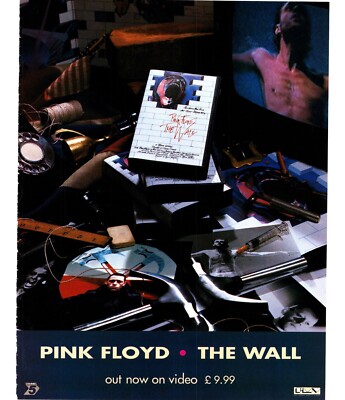 PTP69 MAGAZINWERBUNG 11 X 9'' PINK FLOYD: DAS WANDVIDEO