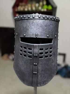 Medieval SCA LARP Black Knight Armor Helmet, LARP/Cosplay Costume
