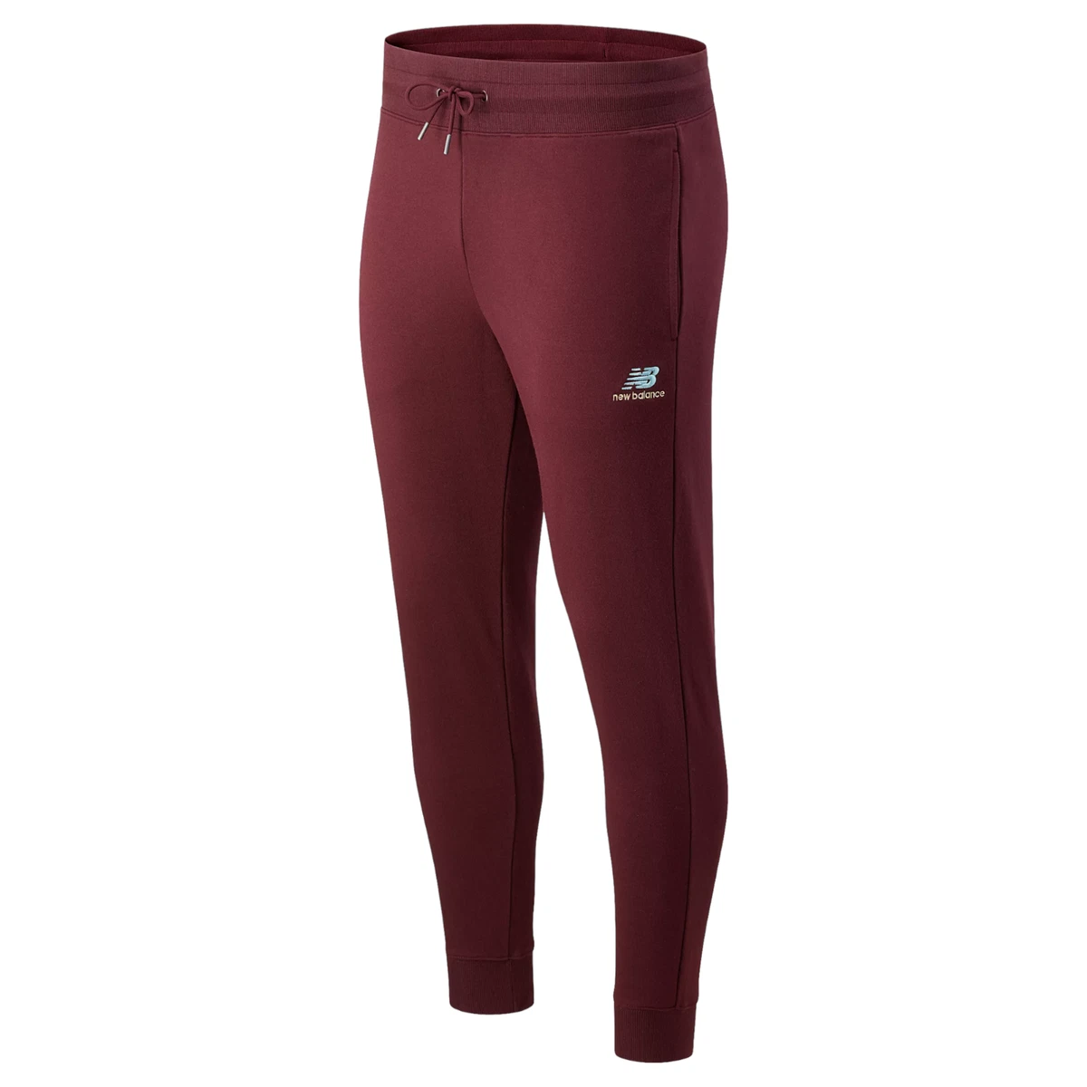 NEW BALANCE ESSENTIALS EMBROIDERED SWEATPANTS JOGGERS NB BURGUNDY BOTTOMS  SPORTS