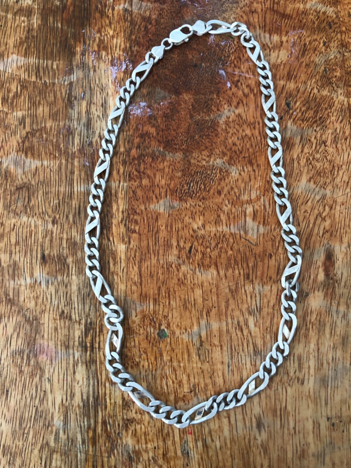 Men's Solid 925 Sterling Silver Figaro Chain Neck… - image 1