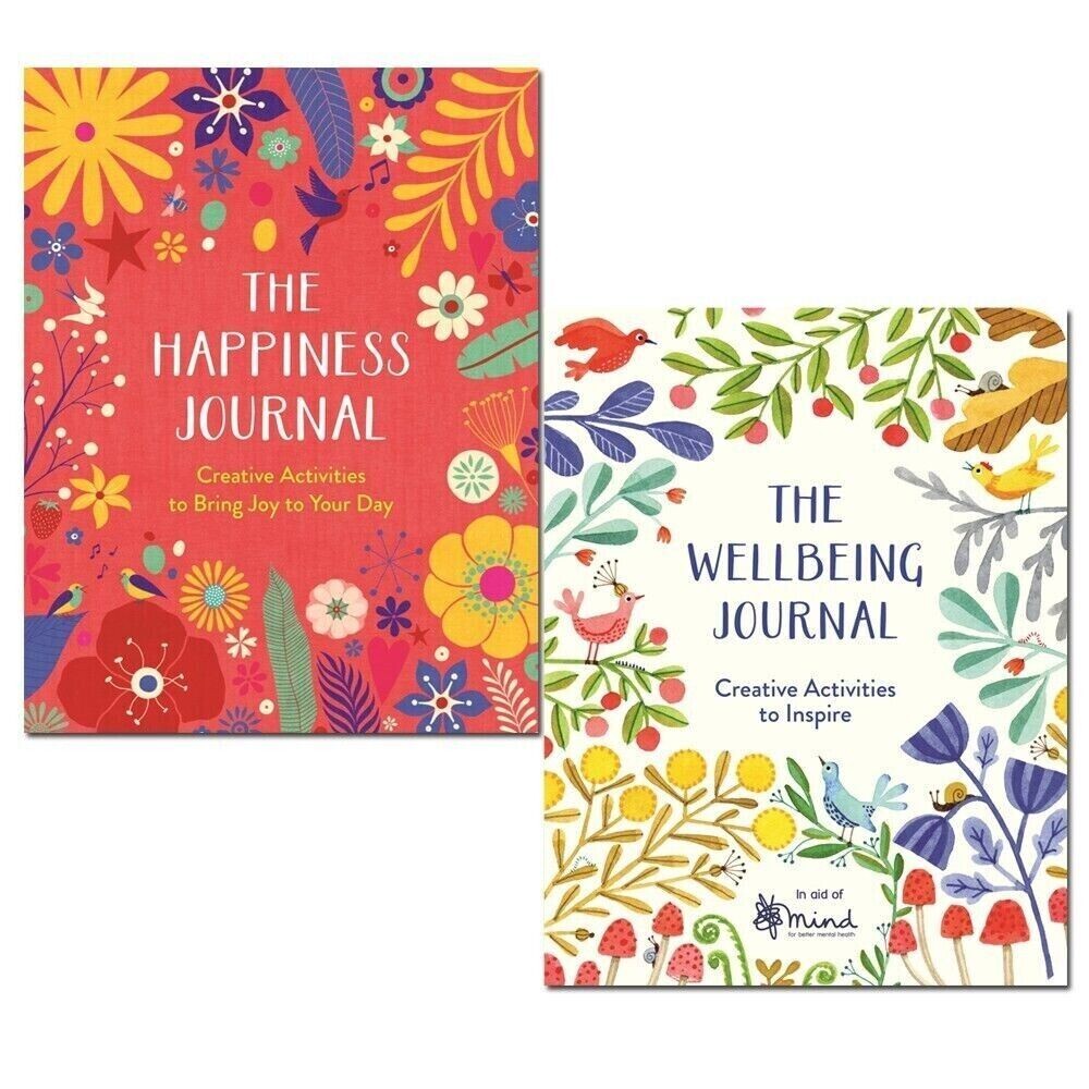 Wellbeing Guides 2 Books Collection Set The Happiness Journal, Wellbeing Journal