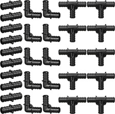 1/2" Poly PPSU Barb Crimp PEX Fitting, 30Pcs PEX Fitting Combo, 10Pcs Each El...