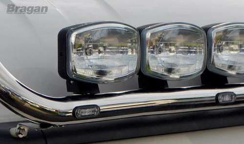 Roof Spot Light Bar + LEDs For Renault Magnum Truck Front Lamps Stainless Steel - Picture 3 of 4