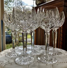 Waterford Irish Crystal Lismore 7 3/8" Hock Wine Glasses (10) Original Ireland