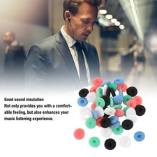 50pcs Earbud Sponge Cover Black White Red Blue Green 15mm Noise Isolation Sponge