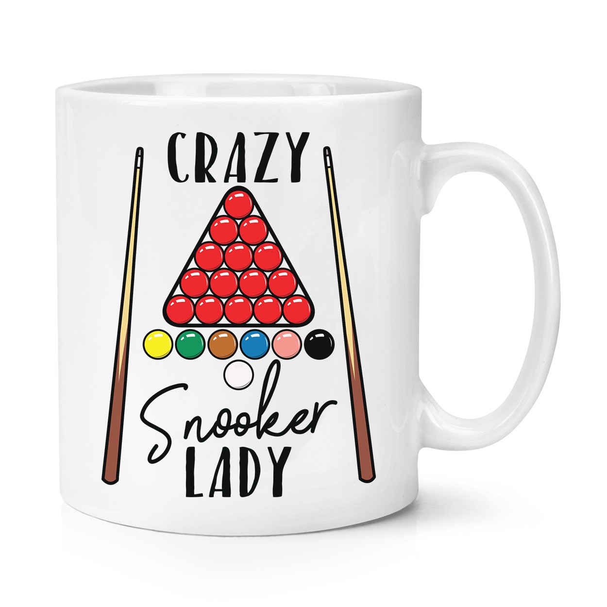 Crazy Snooker Lady 10oz Mug Cup - Funny Sport