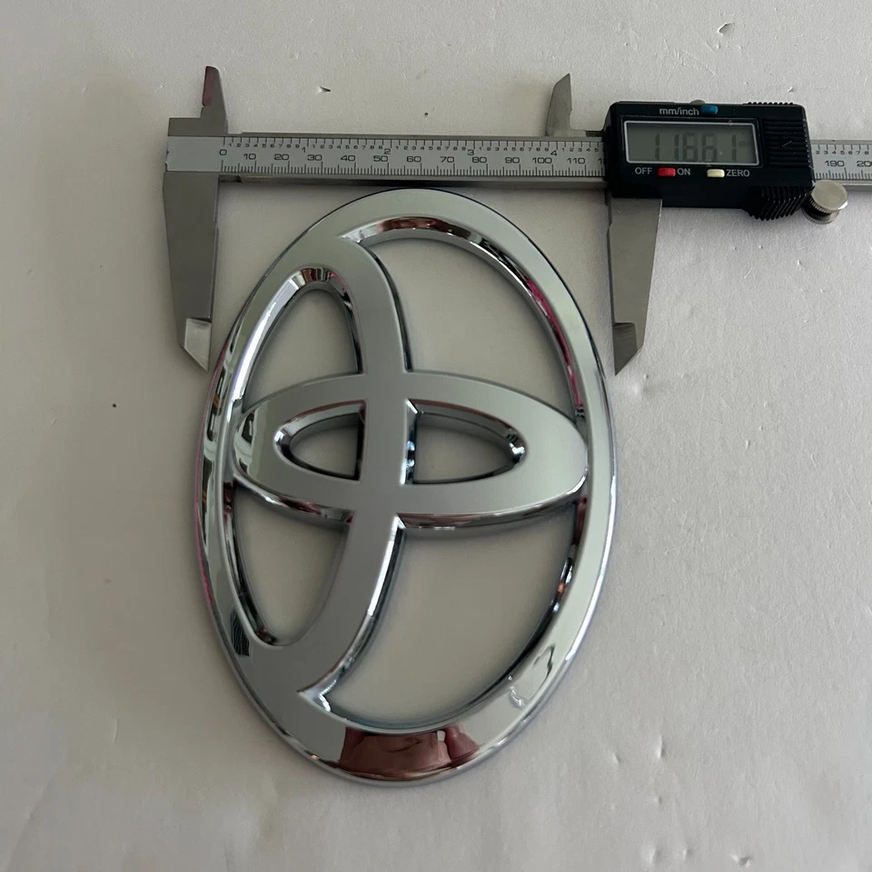 Front Grille Silver Emblem Chrome Logo for Toyota Sequoia Tundra - Image 3 of 3