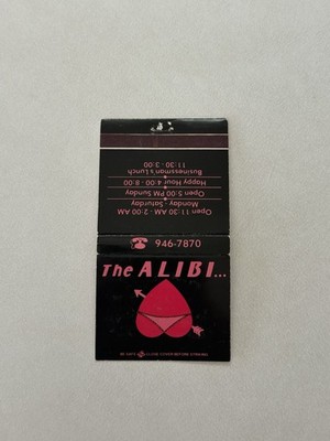 The Alibi Houston Texas Vintage Matchbook Cover 2A