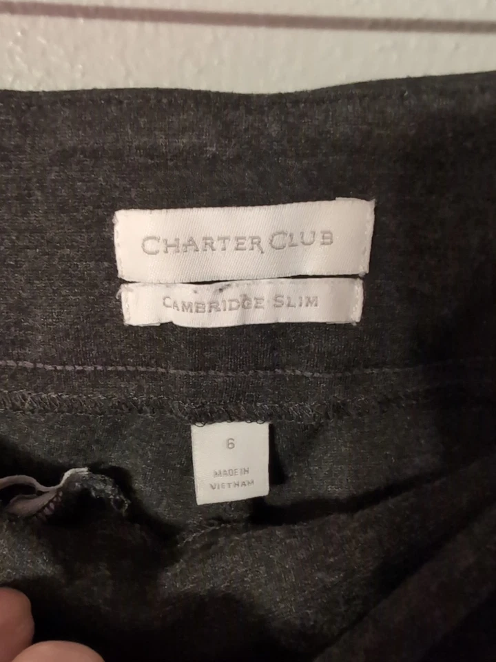 Leggings Charter Club Cambridge ajustados grises talla 6 Foto 3 de 4