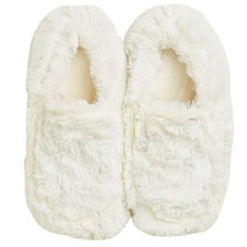 Warmies Heatable Lavender Scented Microwavable Slippers, Cream