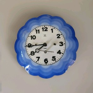 Vintage German Ceramic 8 Day Wind Up Clock 1920's Working Condition With Key