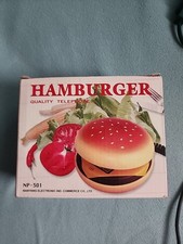 Vintage Hamburger Phone Novelty Landline With Original Box Working Tested