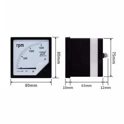 1PCS New 6C2-RPM Pointer Tachometer 0-1500RPM/DC10V 80*80mm Class 1.5 #lk