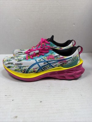 Asics Trainers Womens US 11 Novablast 2 Multi Paint Splash Running Shoes