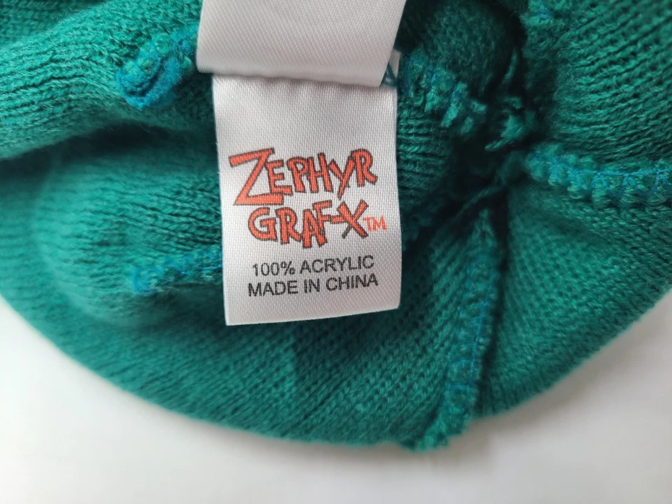 San Jose Sharks Zephyr Graf-X Pom Beanie Winter Knit Hat Stocking Cap NHL Teal - Image 4 of 4