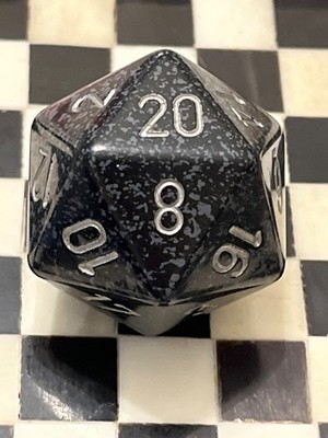 CHX Chessex D20 JUMBO Speckled Ninja Rpg Ad&d Dice 111525@