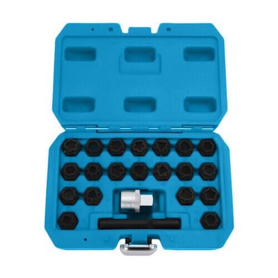 22pcs Universal Wheel Locking Key Socket Wheel Rim Lug Nut Master Removal Tool!