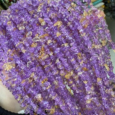 30 Inch 3-5mm High Quality Natural Ametrine Gravel Chip Beads for Jewelry Making