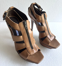 Vera Wang Lavender Camel 5" Platform Heel Women's Size 8/39 NWT $425 Italy
