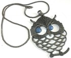 Vintage Lot 3 Silver Chunky Chain Owl Purse Pendant Chain Necklaces — photo 2