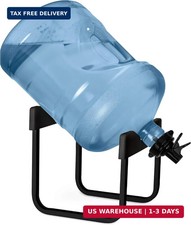 Stainless Steel 3-5 Gallon Water Jug Stand and 2 Dispenser Valves, Rust-Res