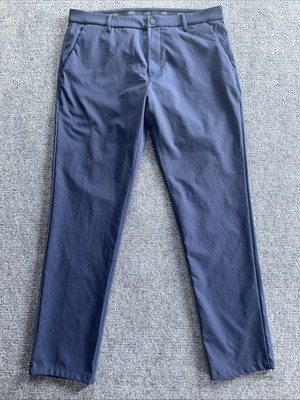 Rhone Men's Navy Blue Dress Pants 36 Slim Fit Flat Front