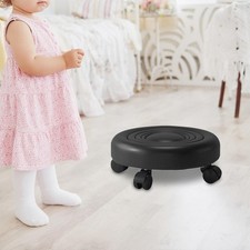 Low Height Rolling Stool Sofa Footstool Comfortable Chair Roller Seat Short