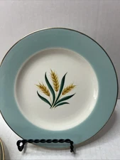 Set of 7 Vintage Viking Wheat Bread Plates, International D.S. Co, Alliance, OH