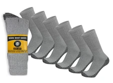 Men's Heavy Duty Steel Toe Work Crew Socks (US Shoe Size 10-12)