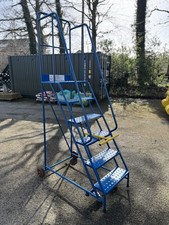 5 Tread Mobile Warehouse Stairs Anti-Slip Steps, 1.5 M Portable Safety Ladder
