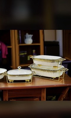 3tlg Set Esszimmer Geschirr Tischset Glasteller Servierplatte Lebensmittel Aufbewahrung Schale