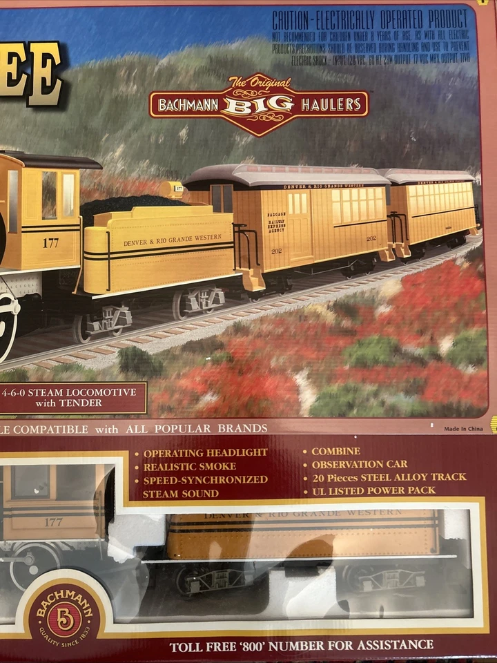 Juego de pasajeros occidentales de colección Bachmann calibre G 4-6-0 D R&G The Bumble Bee 90032 IOB Foto 2 de 4