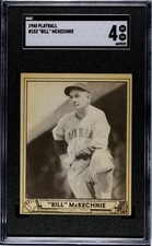 1940 Play Ball Bill McKechnie #153 Regular Back (RC) SGC 4 VG EX