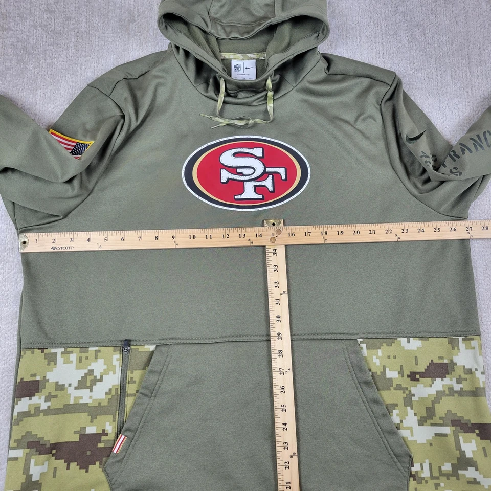 Sudadera con Capucha San Francisco 49er Salute to Service Hombres 2XL Verde Camuflaje Nike NFL Pullover Foto 3 de 4